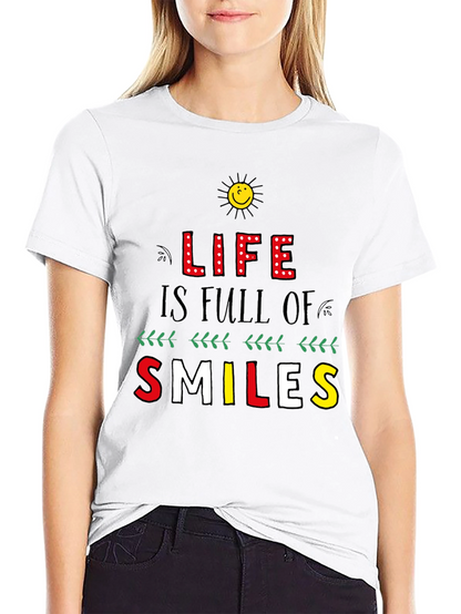 Life is Full of Smiles Graphic Tee - Black