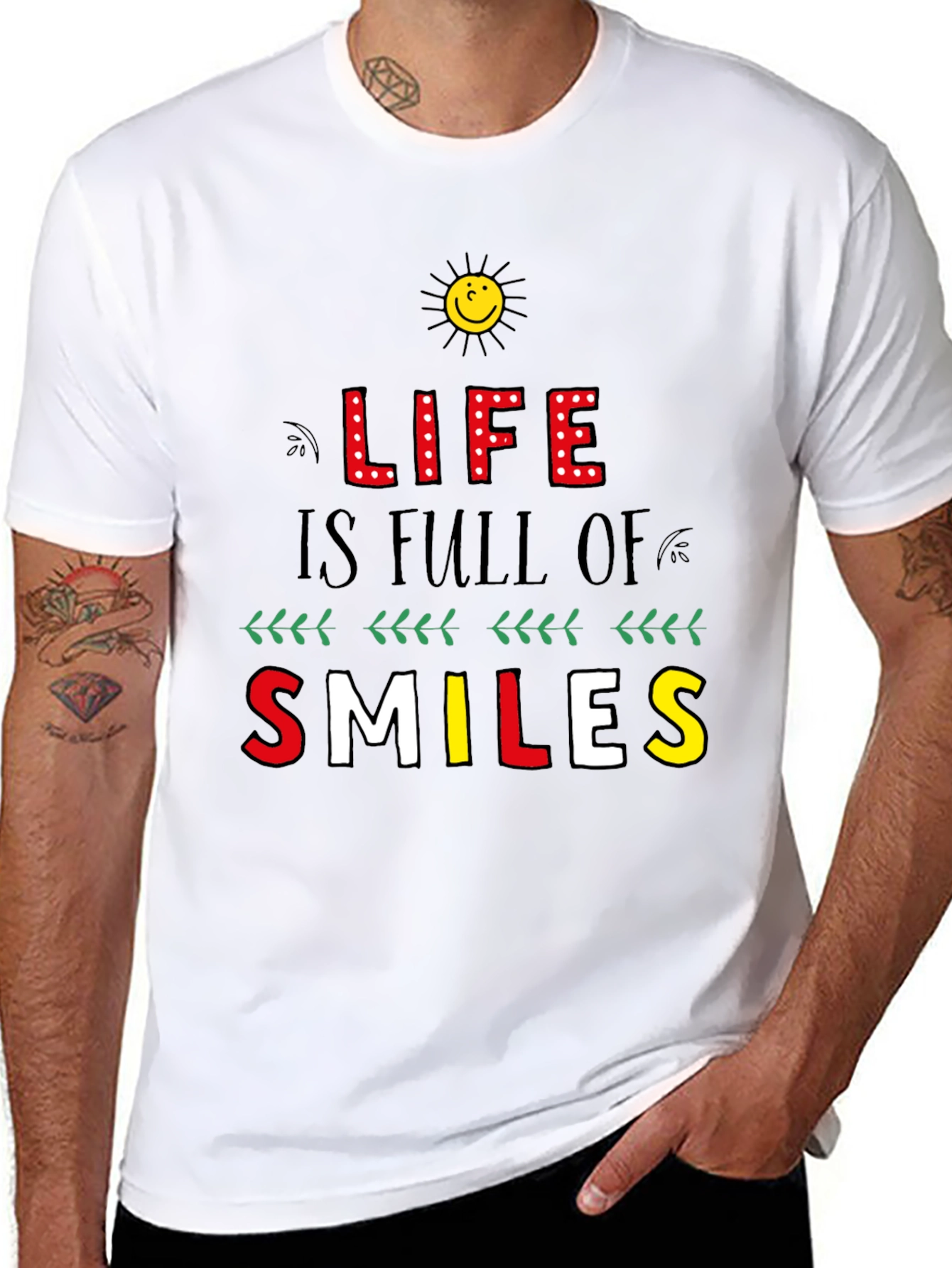 Life is Full of Smiles Graphic Tee - Black