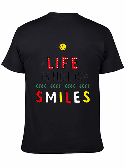 Life is Full of Smiles Graphic Tee - Black