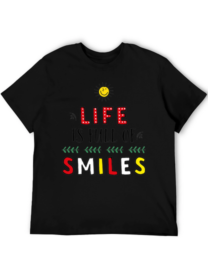Life is Full of Smiles Graphic Tee - Black