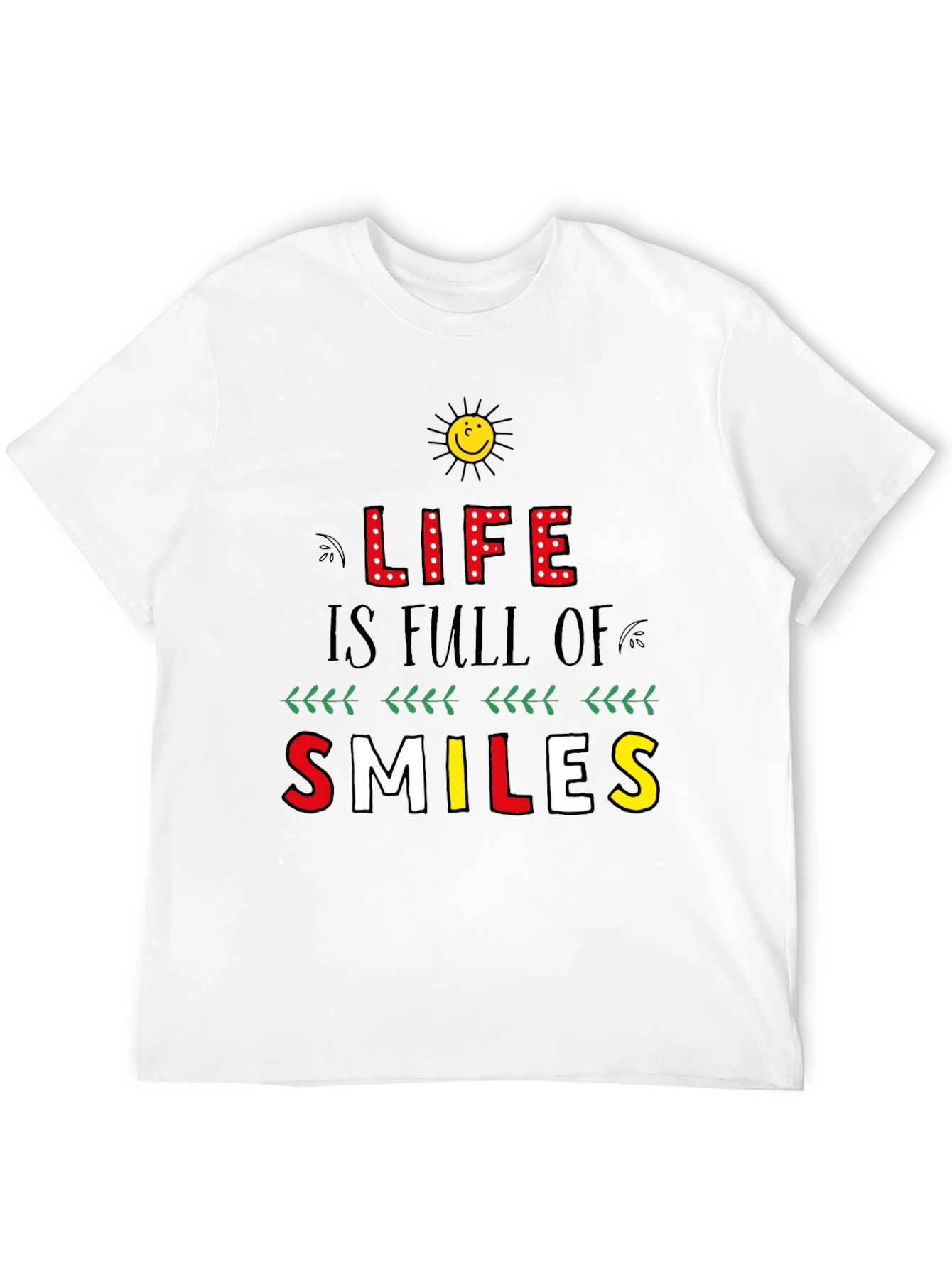 Life is Full of Smiles Graphic Tee - Black