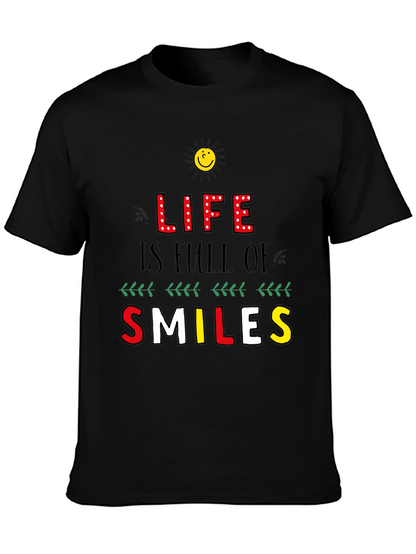 Life is Full of Smiles Graphic Tee - Black