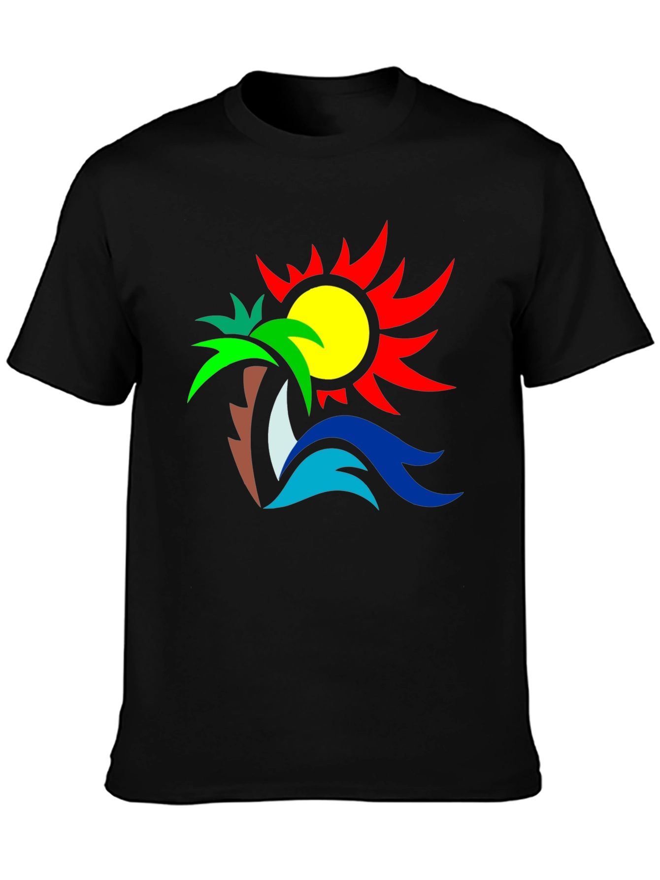 Tropical Graphic Tee: Palm Sun & Sea Design