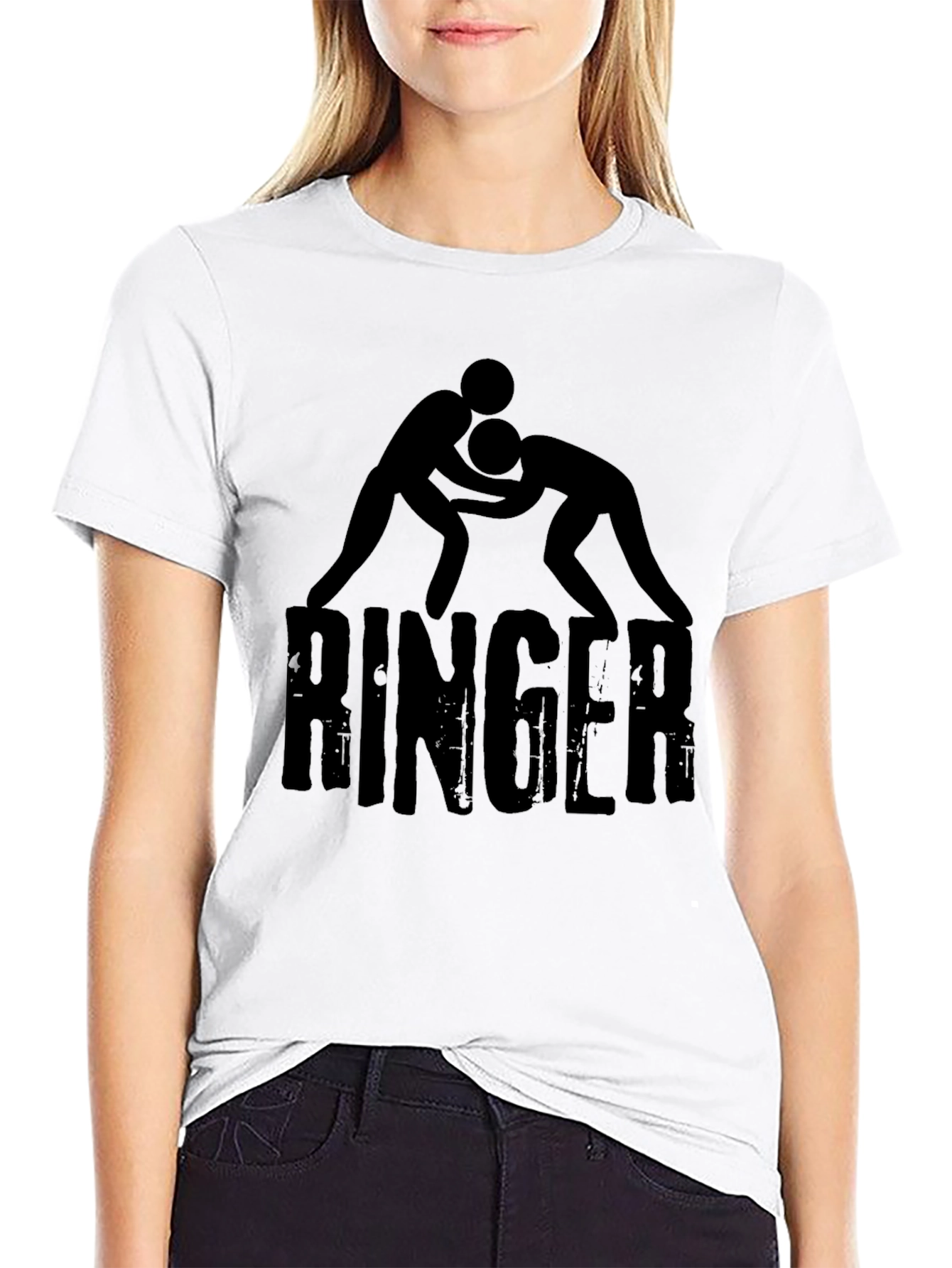 Ringer Wrestling Graphic Black T-Shirt
