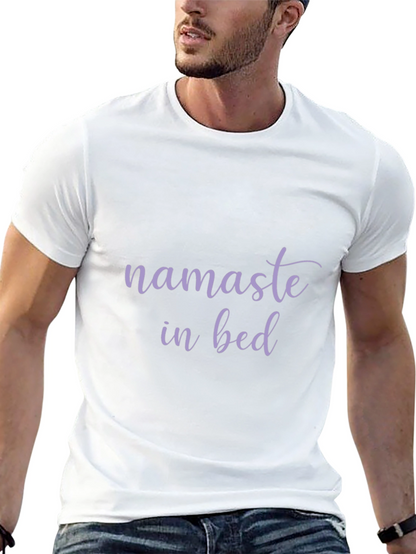 Namaste in Bed Black Graphic T-Shirt