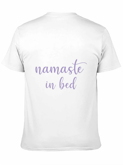 Namaste in Bed Black Graphic T-Shirt
