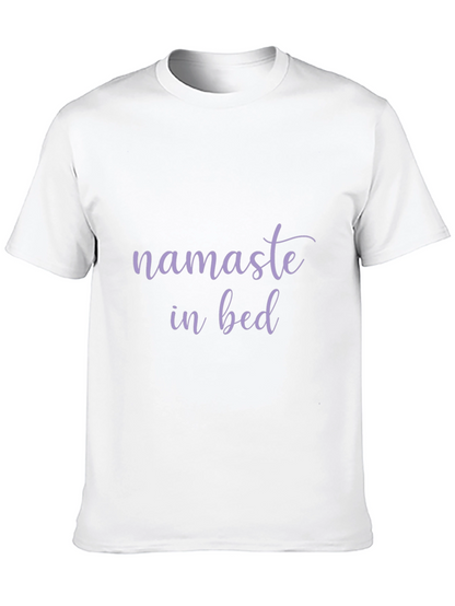 Namaste in Bed Black Graphic T-Shirt