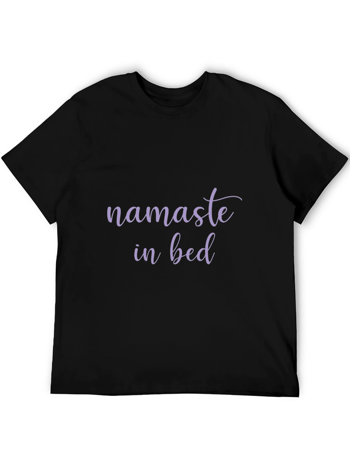 Namaste in Bed Black Graphic T-Shirt