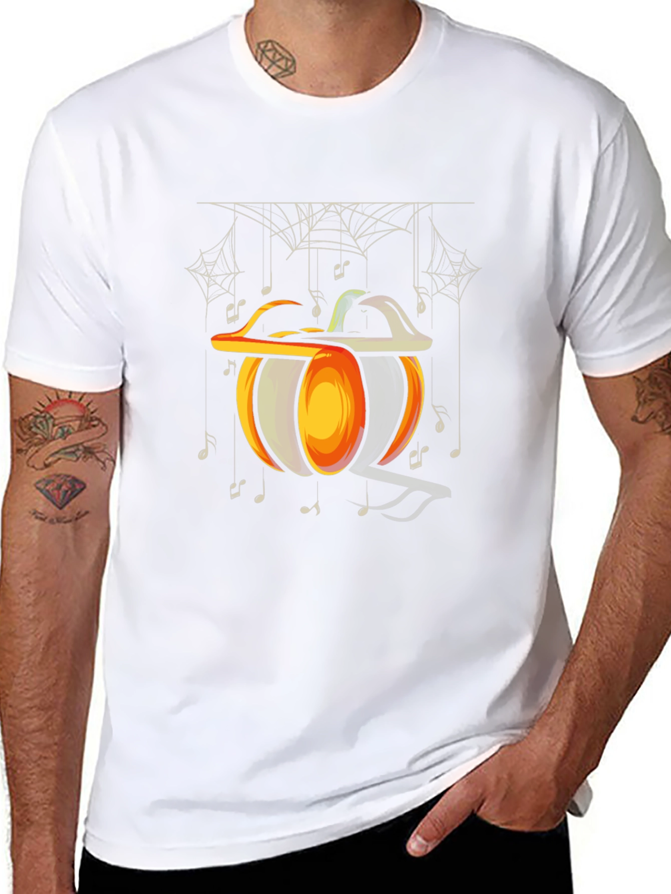 Halloween Pumpkin Music Note T-Shirt