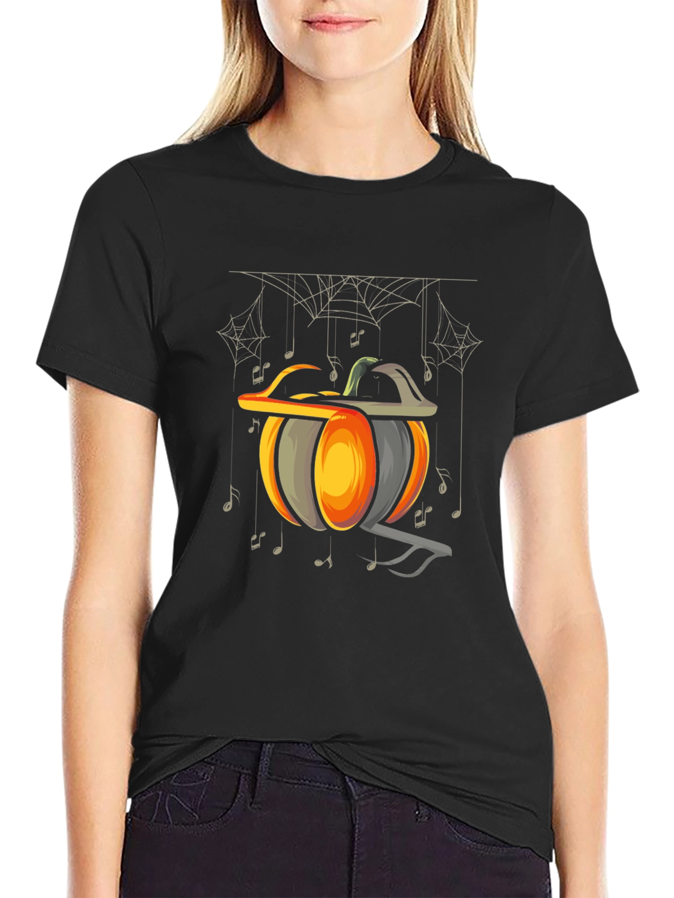 Halloween Pumpkin Music Note T-Shirt