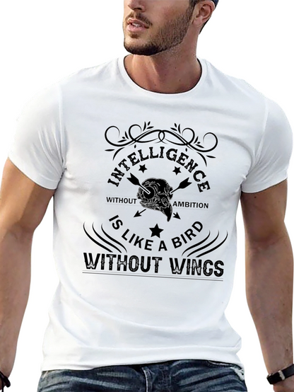 Intelligence Bird Skull Graphic Tee - Mens Black T-Shirt
