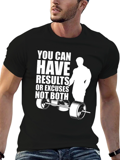 Motivational Gym T-Shirt: Results or Excuses