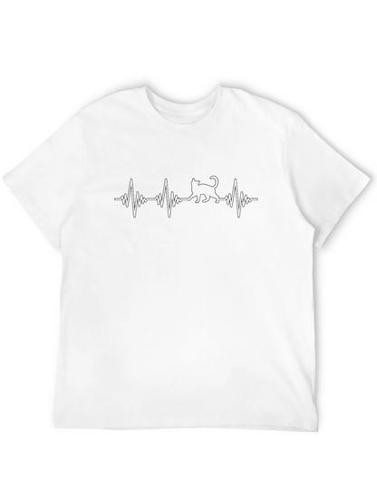 Cat Heartbeat T-Shirt - Soft Cotton Tee