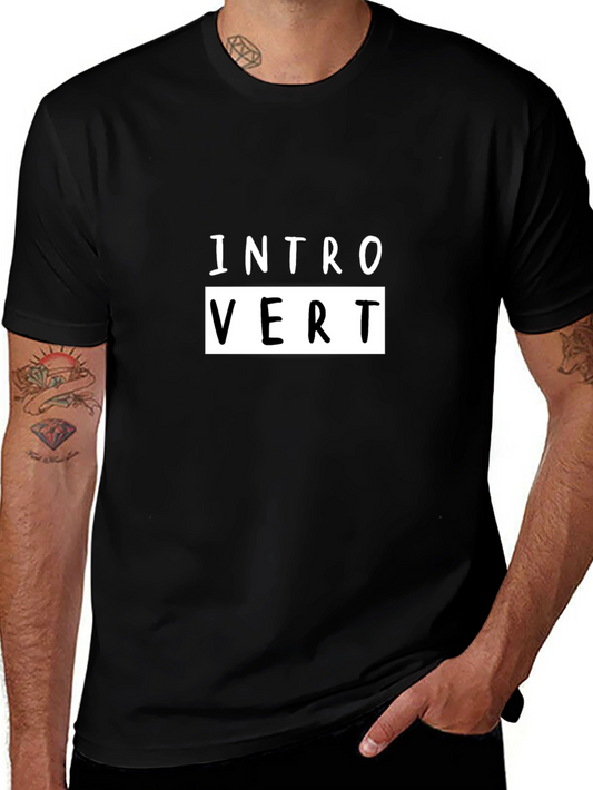 Introvert Graphic Tee - Soft Cotton Black Shirt