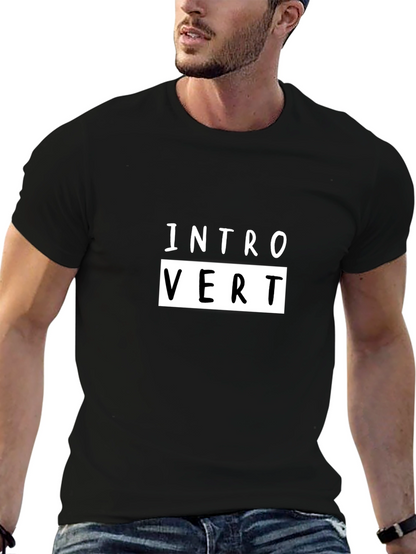 Introvert Graphic Tee - Soft Cotton Black Shirt