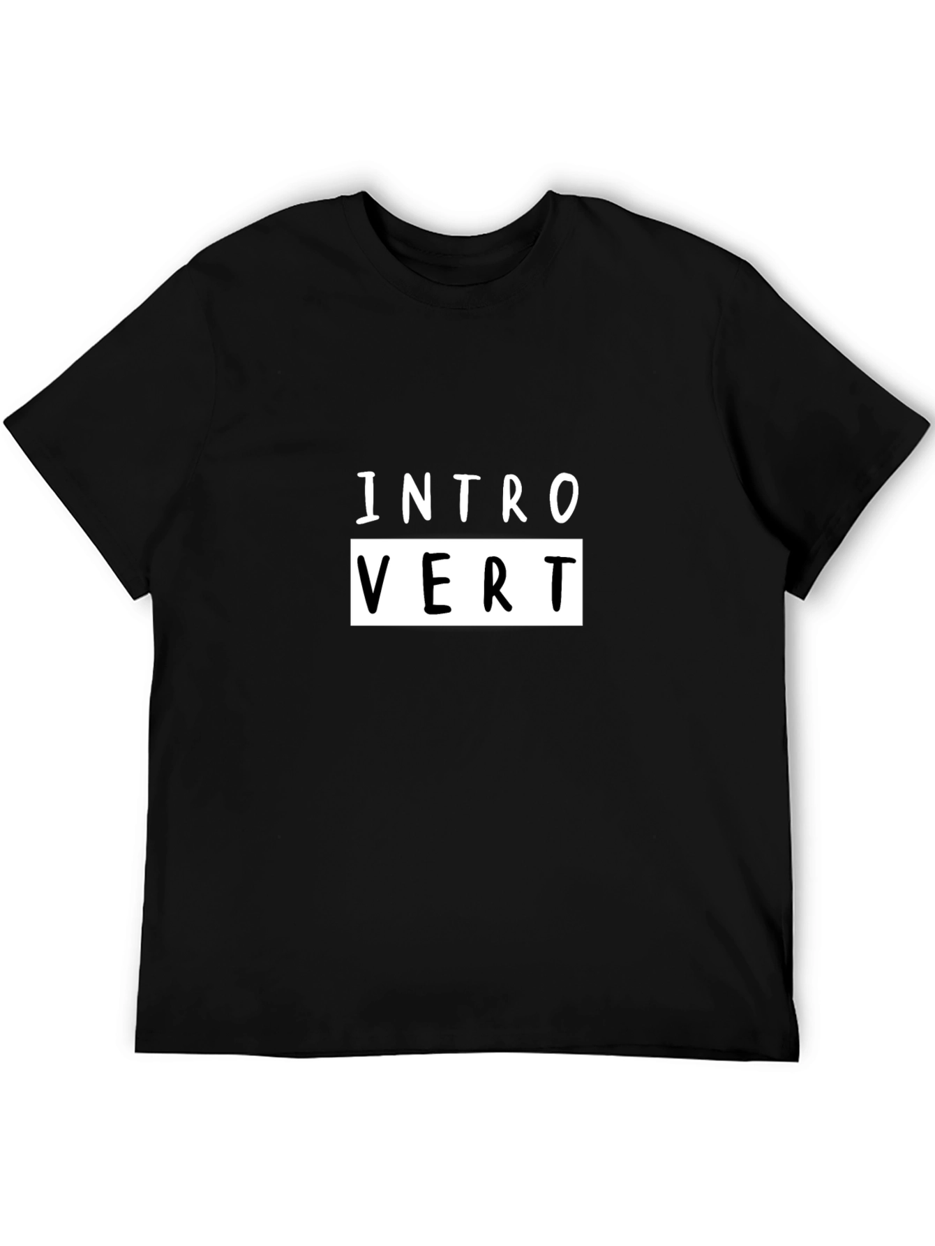 Introvert Graphic Tee - Soft Cotton Black Shirt