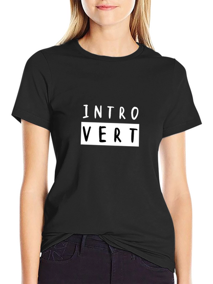 Introvert Graphic Tee - Soft Cotton Black Shirt