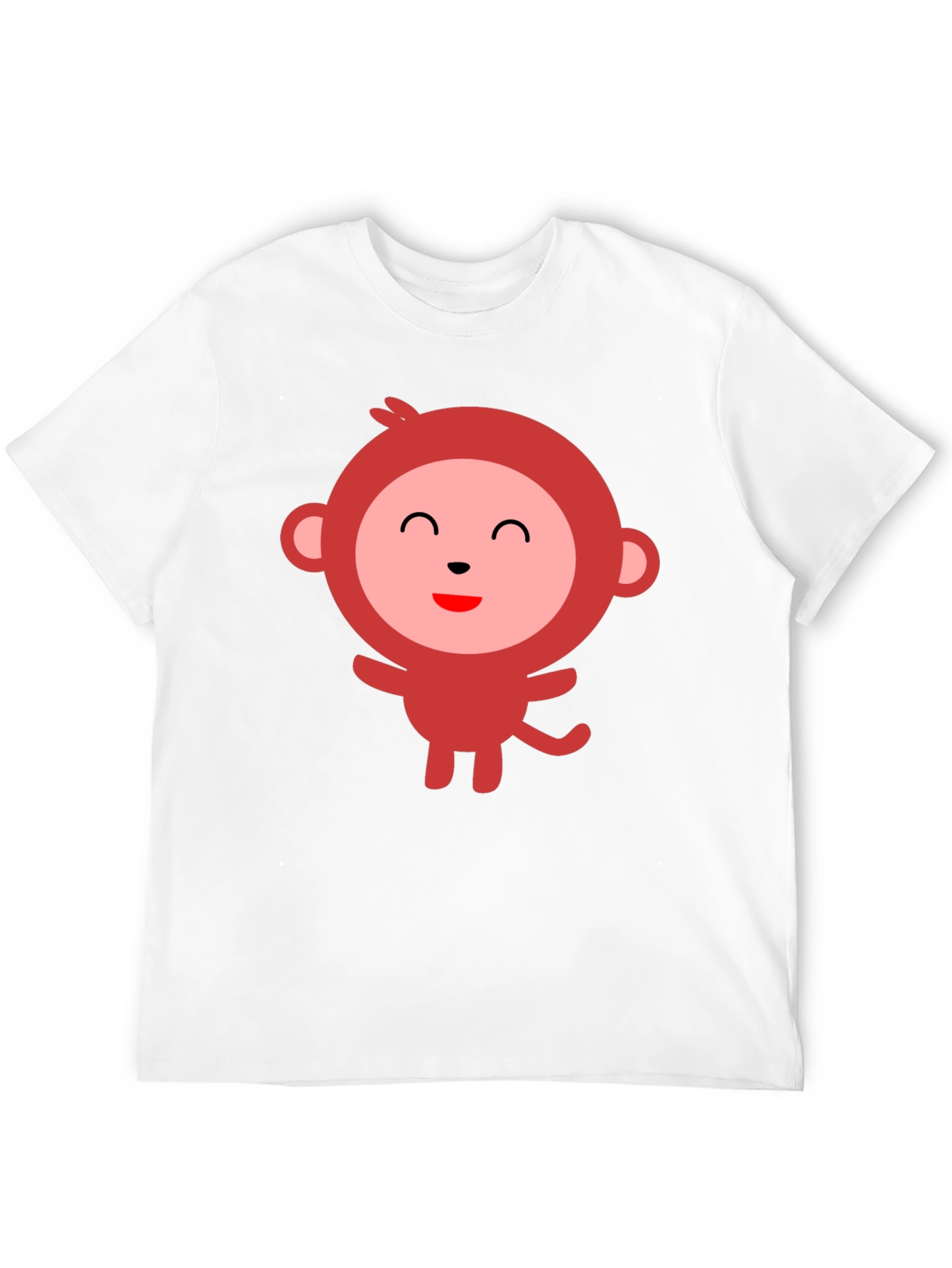 Cute Monkey Graphic Tee - Black