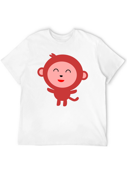 Cute Monkey Graphic Tee - Black