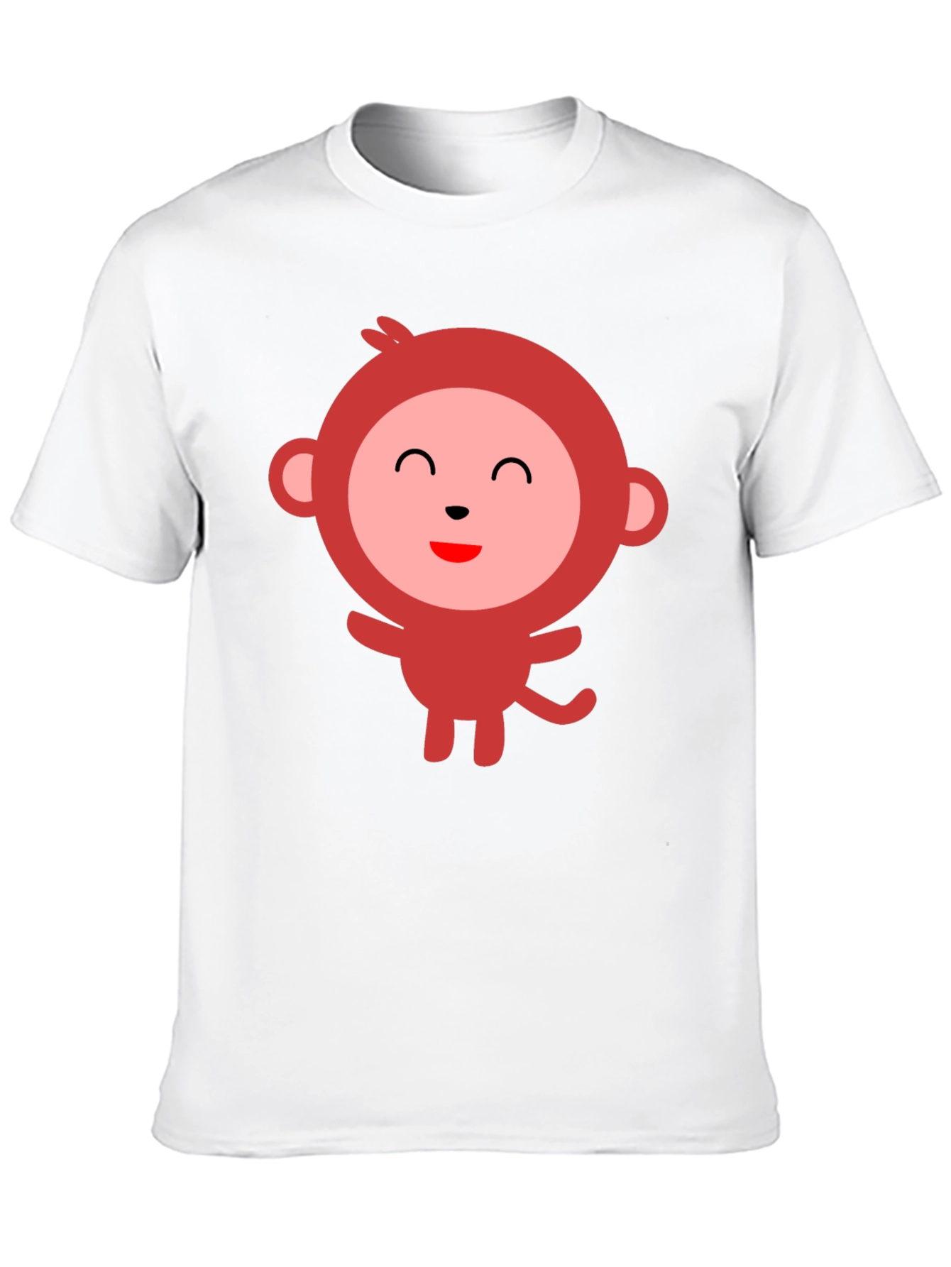 Cute Monkey Graphic Tee - Black