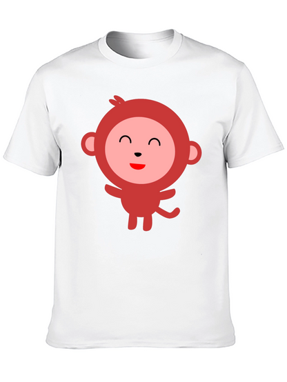 Cute Monkey Graphic Tee - Black