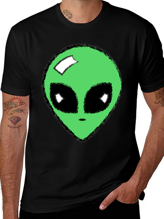 Alien Head Graphic T-Shirt - Mens Black Tee