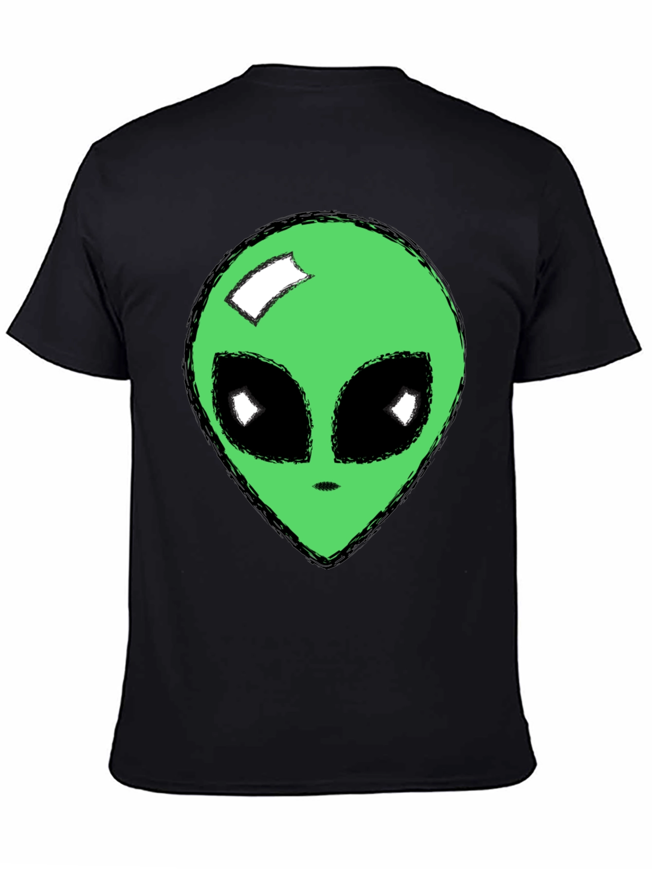 Alien Head Graphic T-Shirt - Mens Black Tee
