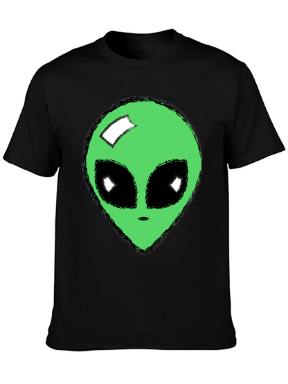 Alien Head Graphic T-Shirt - Mens Black Tee