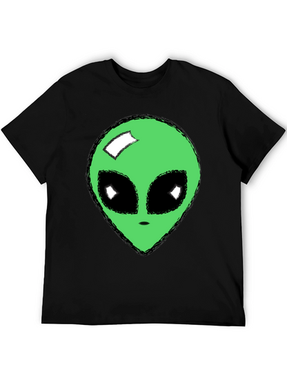 Alien Head Graphic T-Shirt - Mens Black Tee