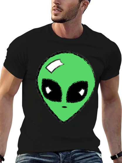 Alien Head Graphic T-Shirt - Mens Black Tee