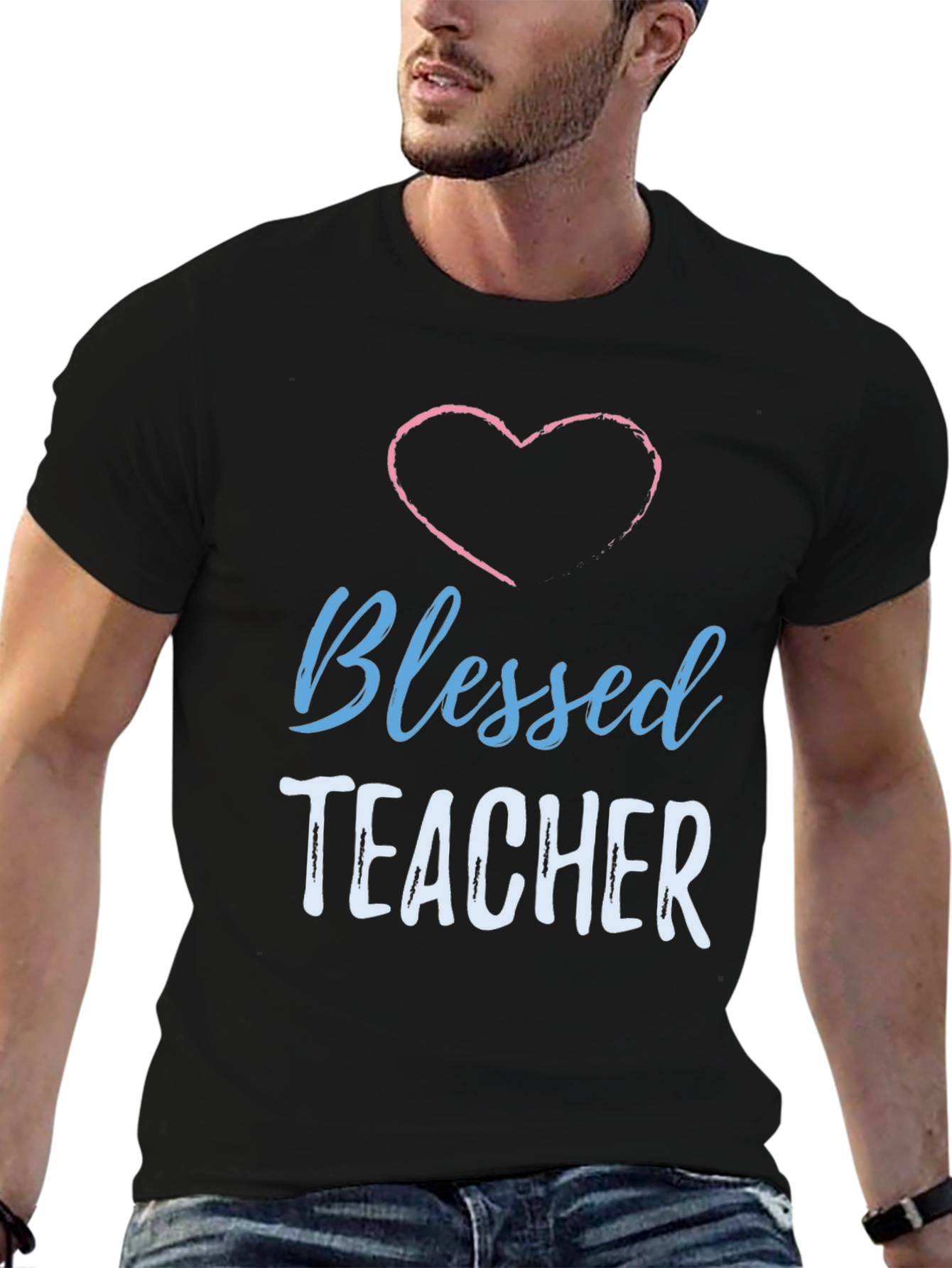 Blessed Teacher Heart Graphic T-Shirt