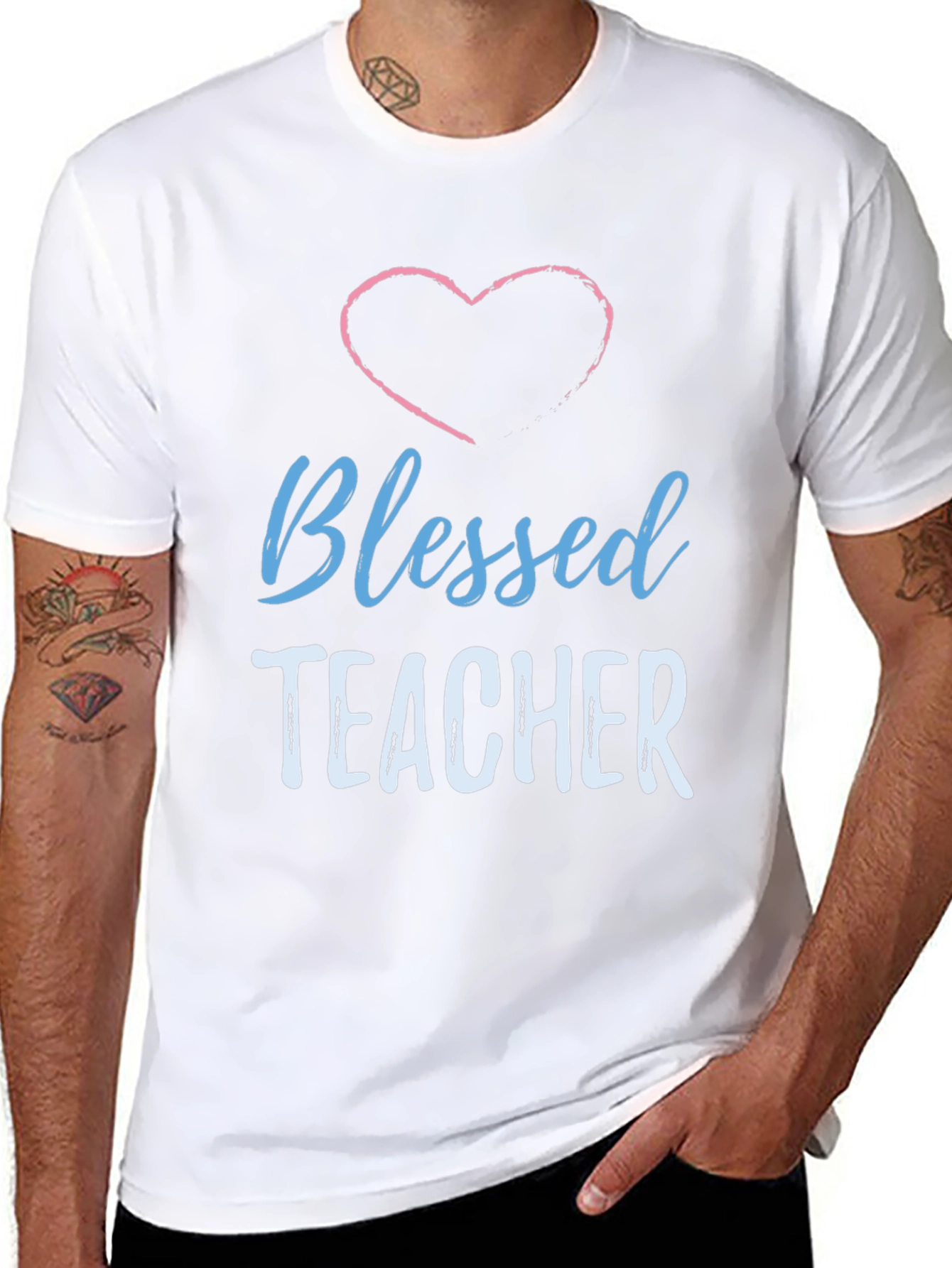Blessed Teacher Heart Graphic T-Shirt