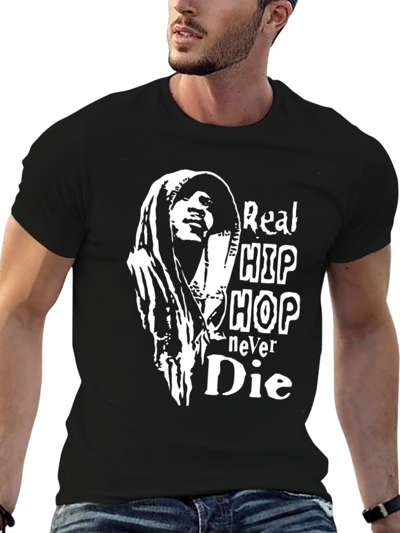 Real Hip Hop Never Die Black T-Shirt