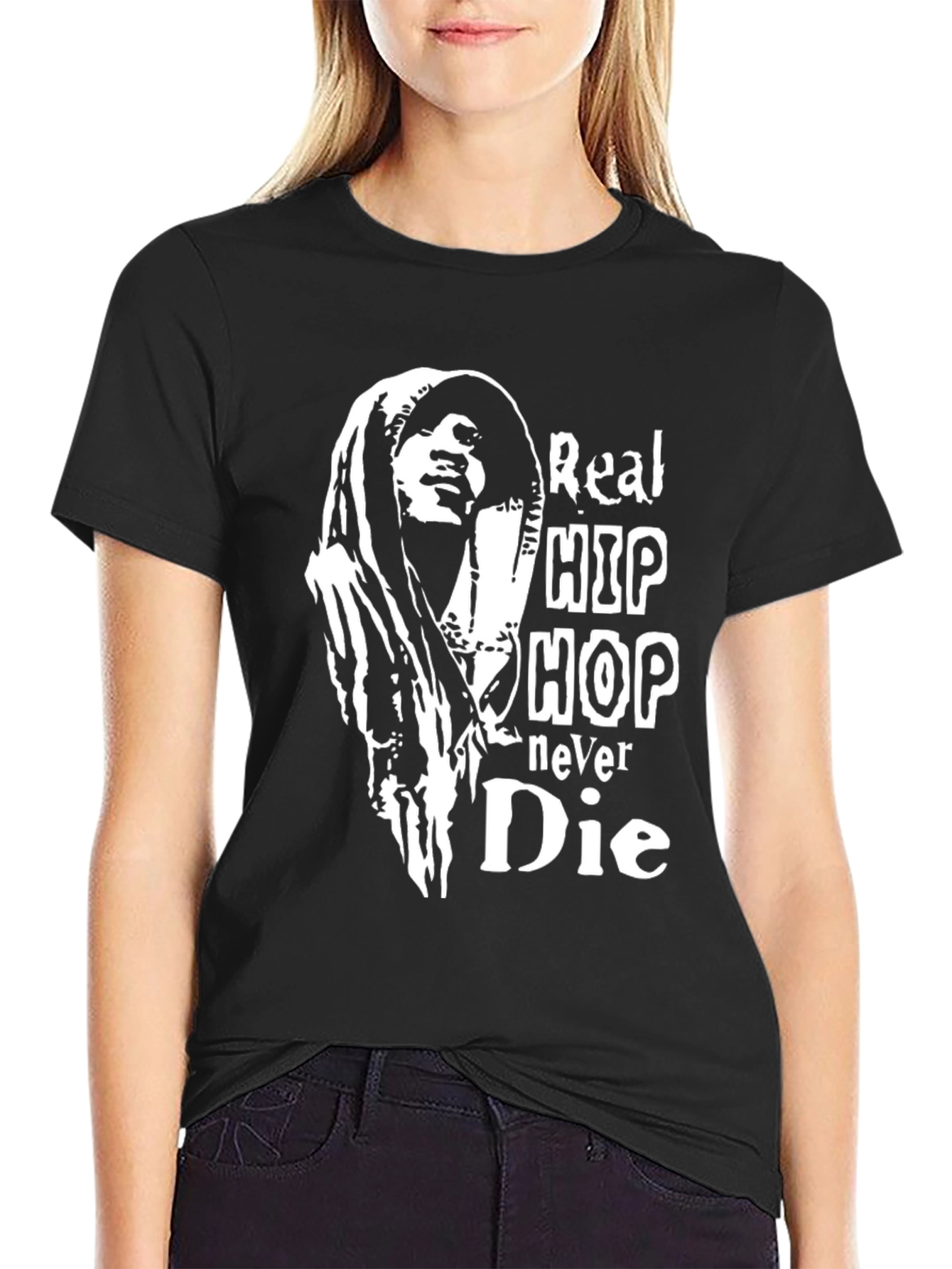 Real Hip Hop Never Die Black T-Shirt