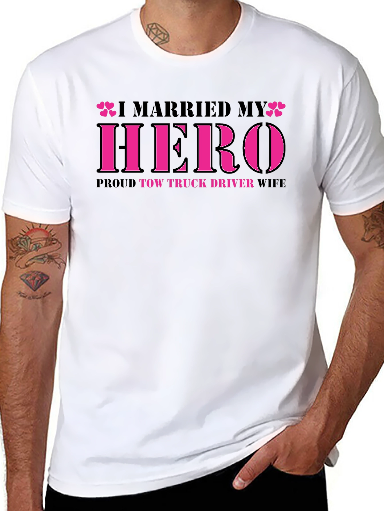 I Married My Hero Tow Truck Driver Wife T-Shirt