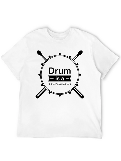 Drum is a Passion Mens Black T-Shirt