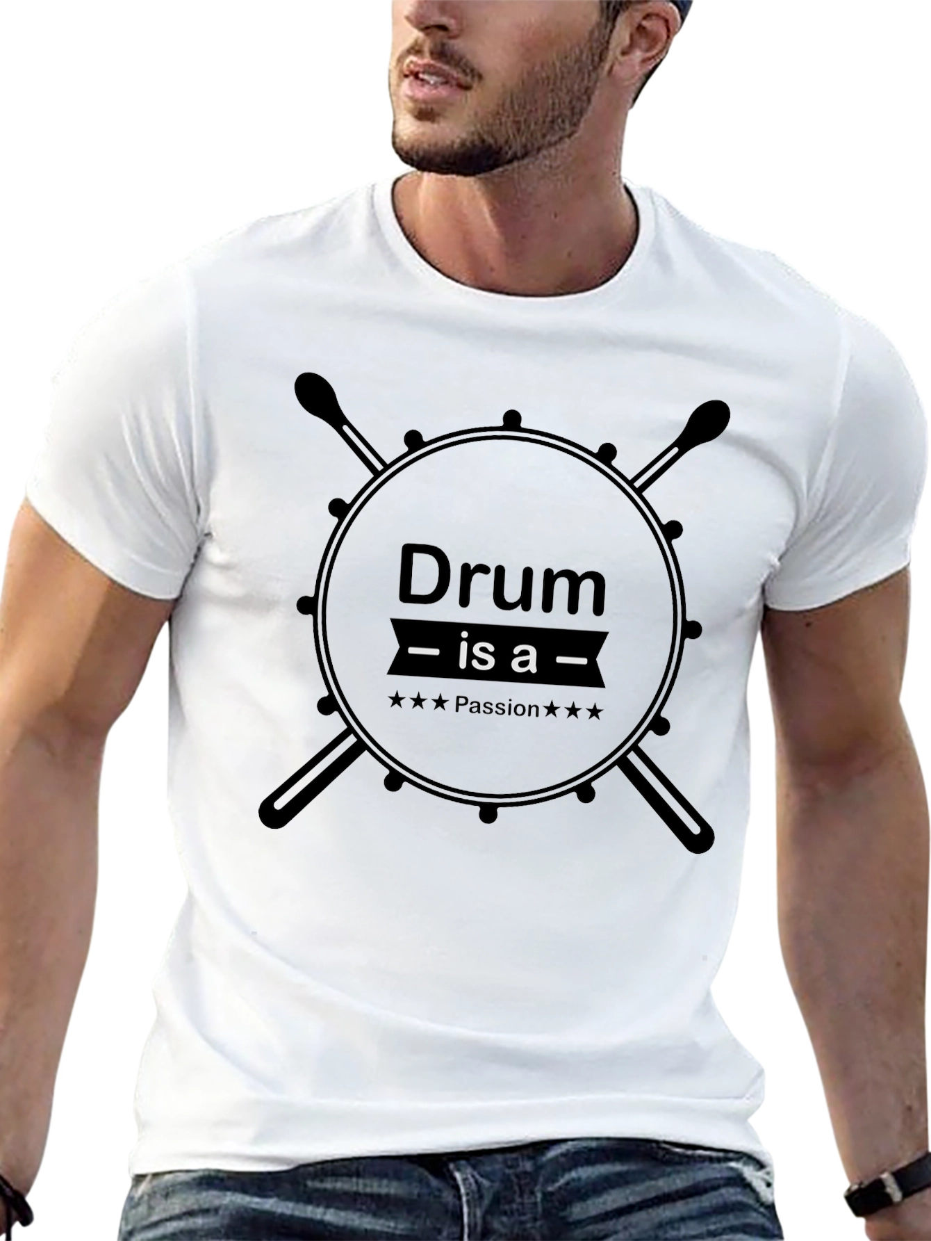 Drum is a Passion Mens Black T-Shirt