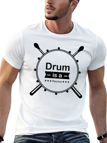 Drum is a Passion Mens Black T-Shirt