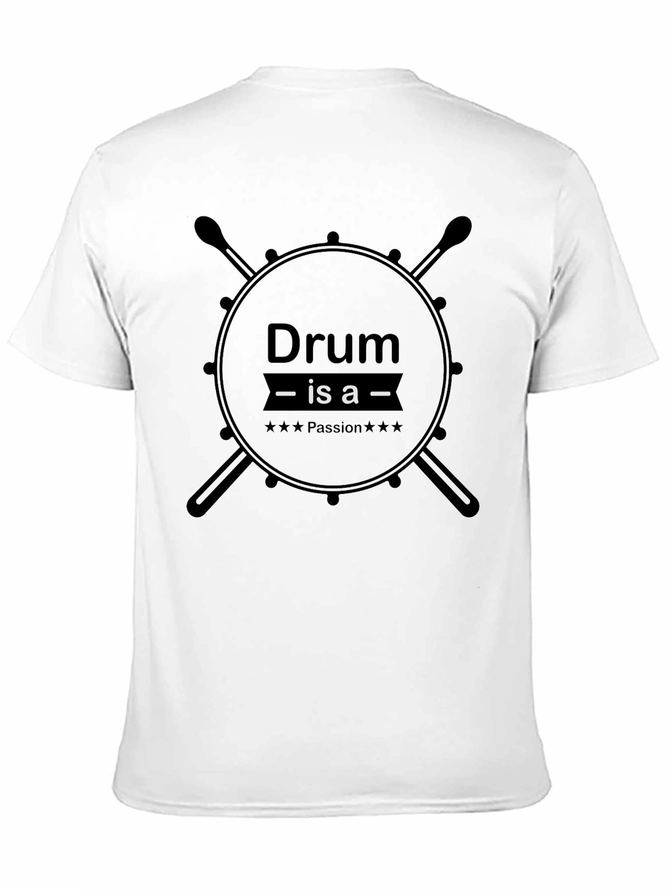 Drum is a Passion Mens Black T-Shirt
