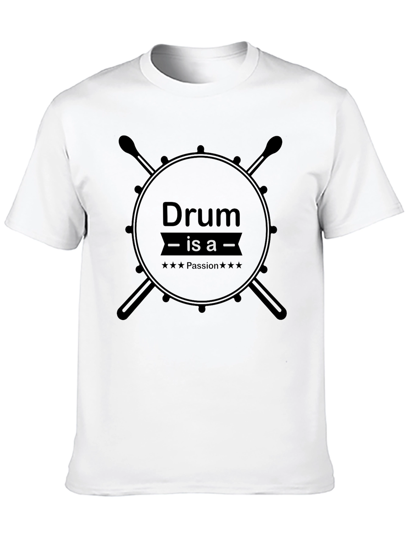 Drum is a Passion Mens Black T-Shirt