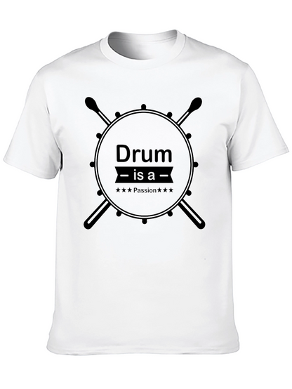 Drum is a Passion Mens Black T-Shirt