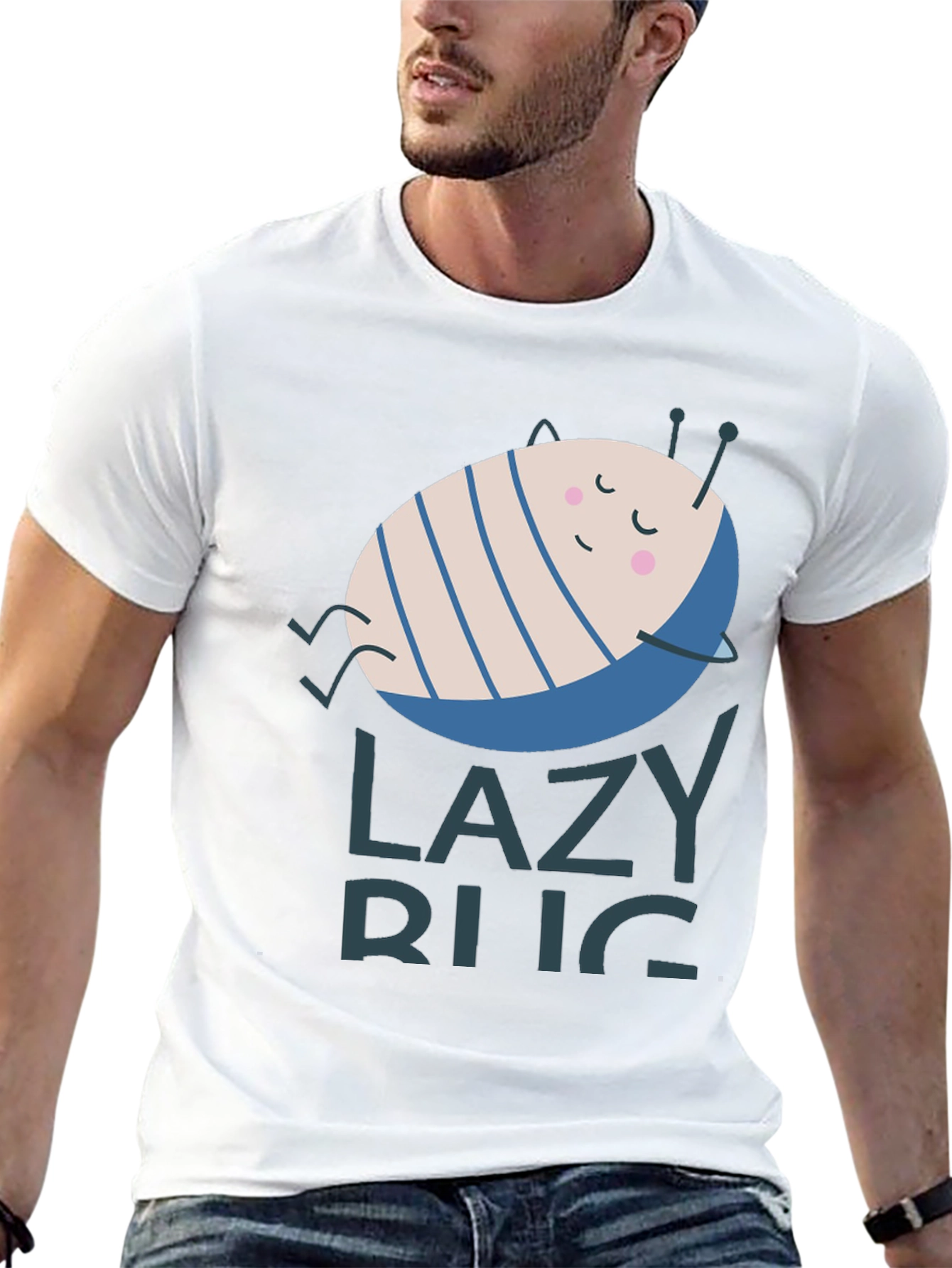 Lazy Bug Graphic T-Shirt - Relaxed Fit Soft Cotton