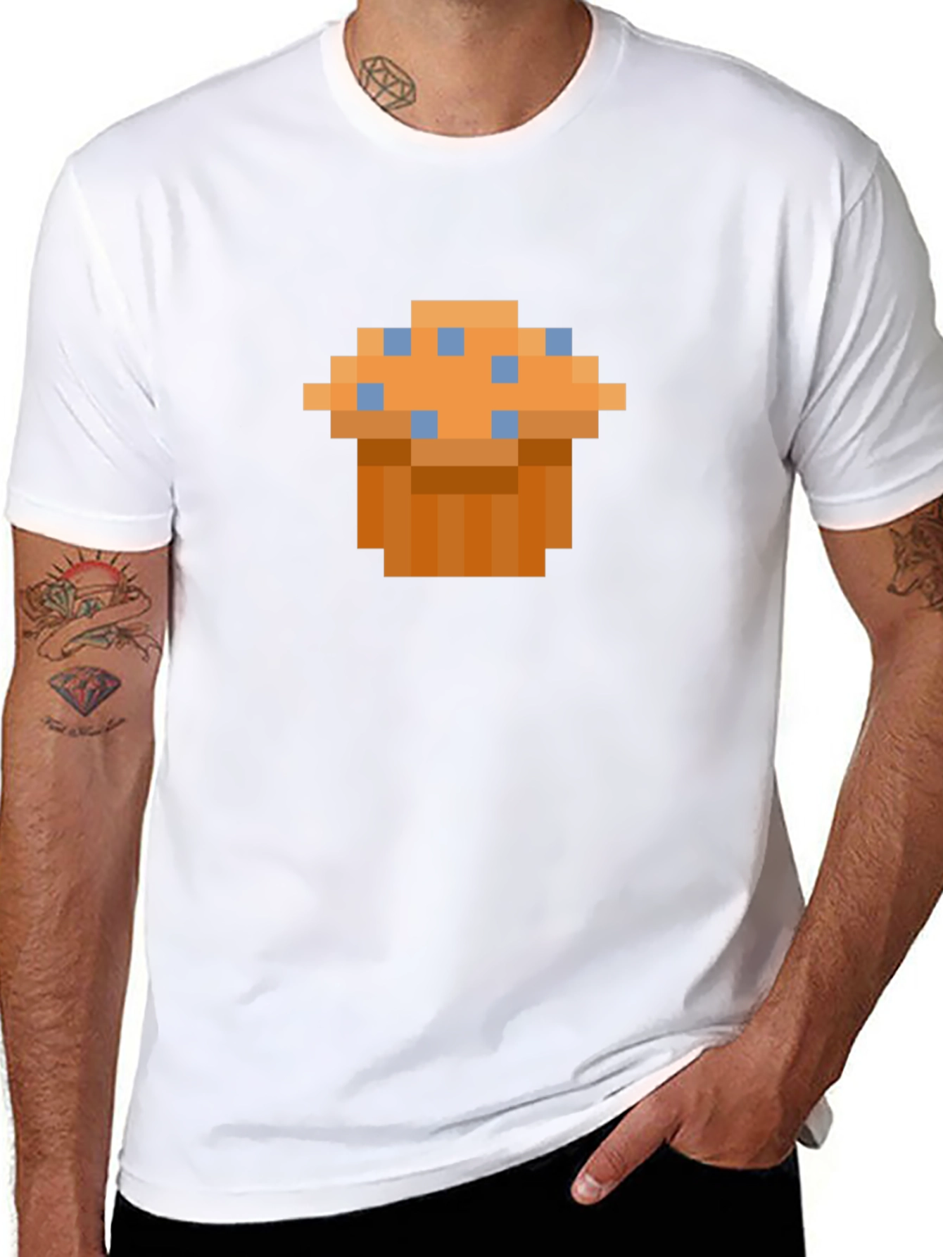 Pixel Art Muffin T-Shirt - Retro Gaming Style