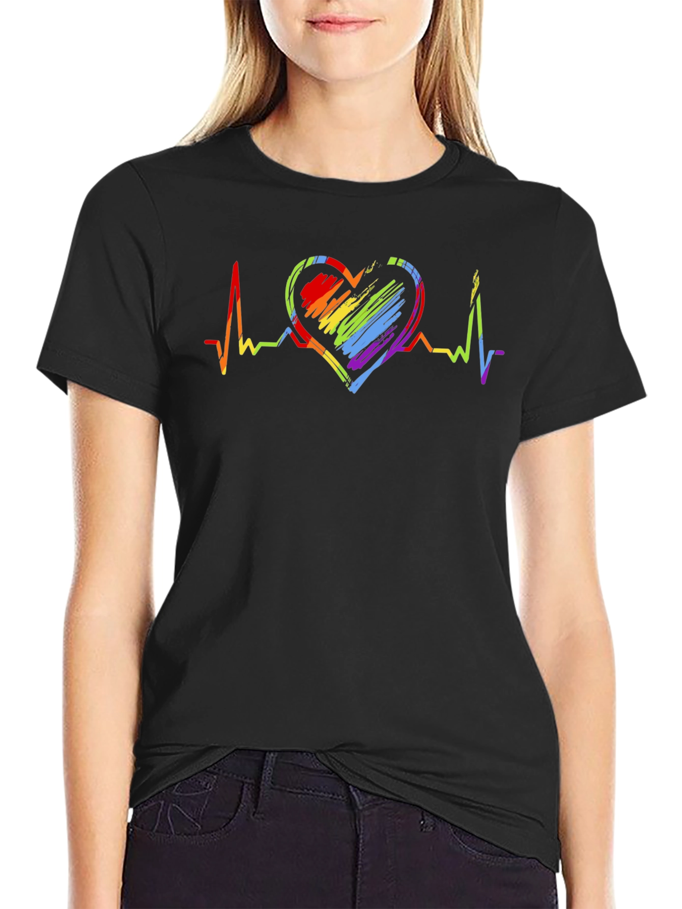 Rainbow Heartbeat LGBT Pride T-Shirt