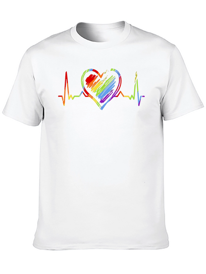 Rainbow Heartbeat LGBT Pride T-Shirt