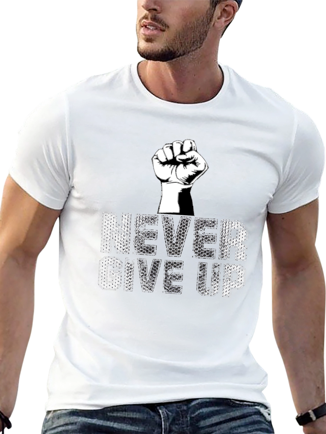 Never Give Up Graphic Tee - Motivational T-Shirt