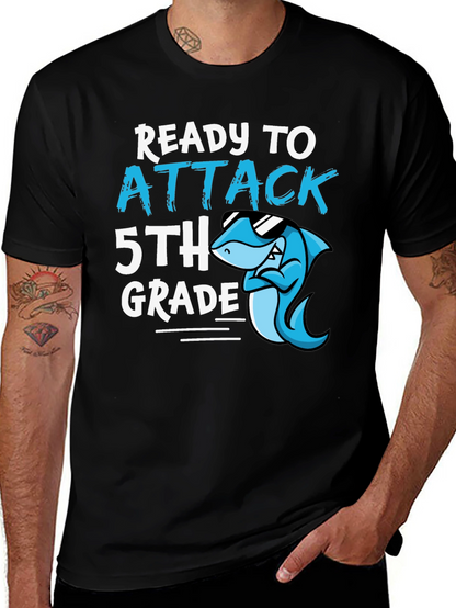Ready to Attack 5th Grade T-Shirt - Shark Design