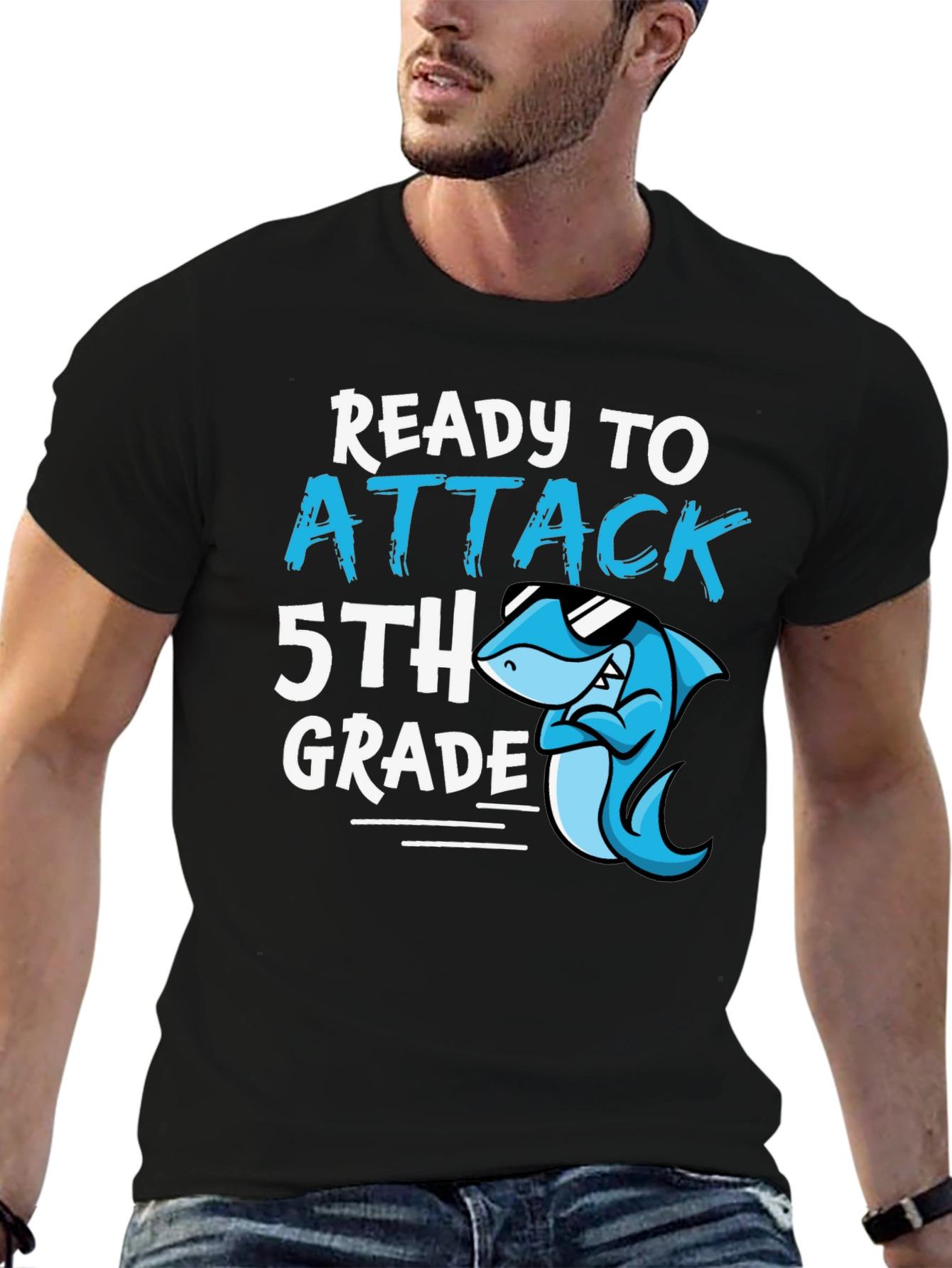 Ready to Attack 5th Grade T-Shirt - Shark Design