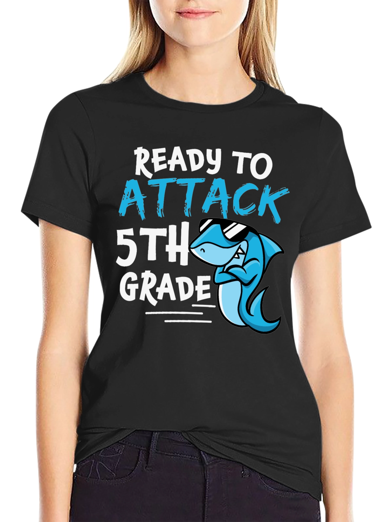 Ready to Attack 5th Grade T-Shirt - Shark Design
