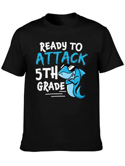 Ready to Attack 5th Grade T-Shirt - Shark Design